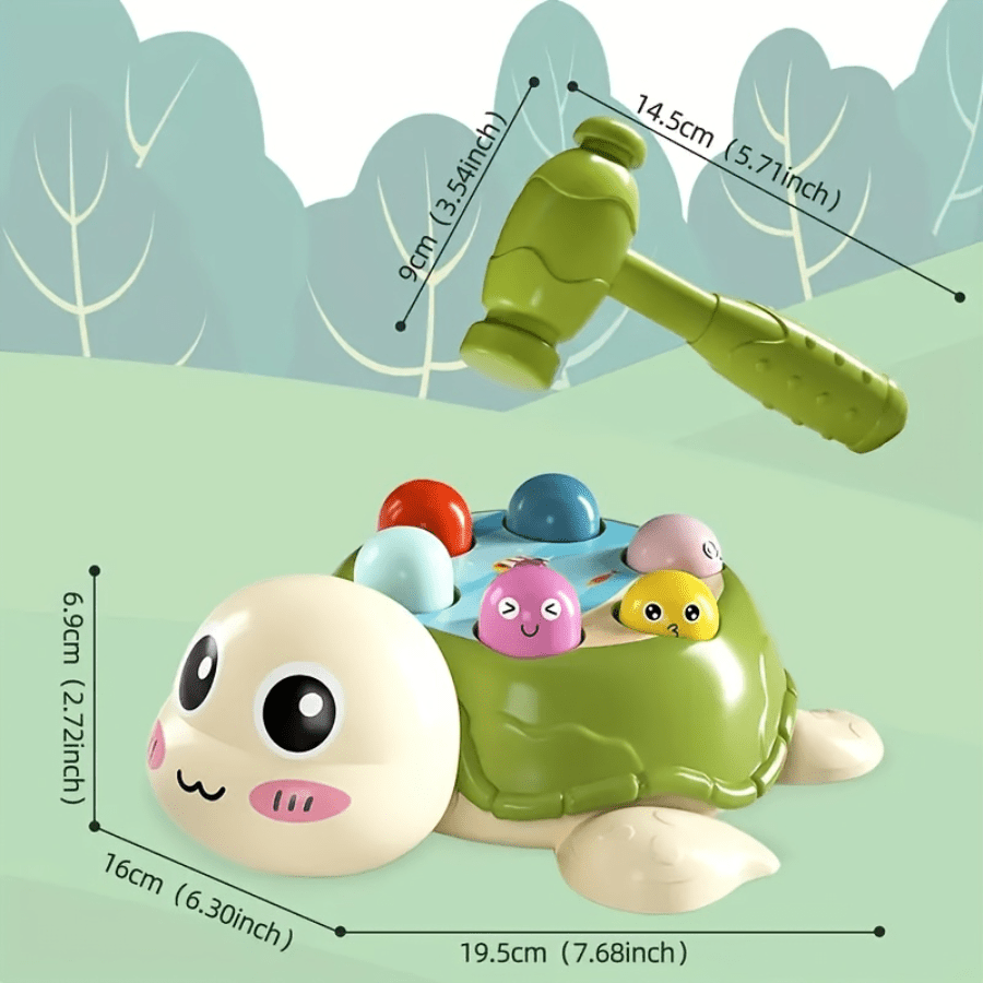 Interactive Turtle Hammer Toy Shape Sorting Game 0-3 Years
