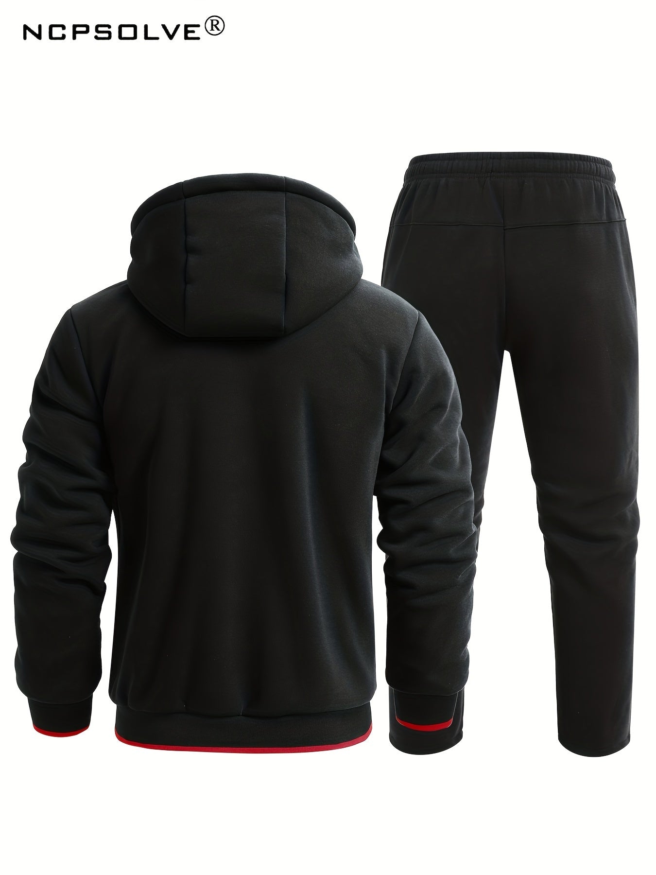 Men's Thermal Sports Suit Set for Winter - Jacket with Hood and Comfy Pants