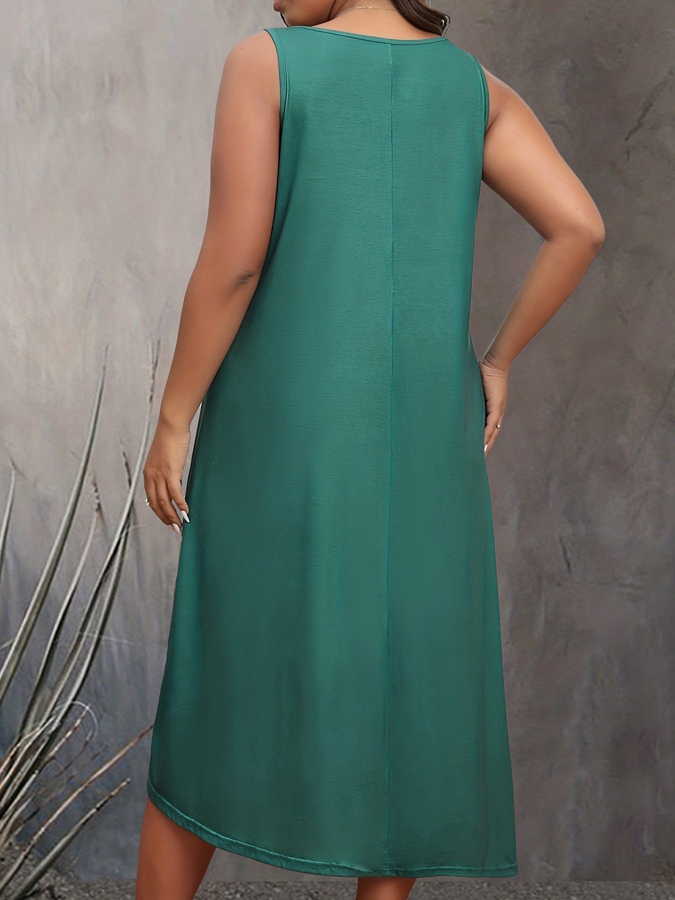  Leopard Print Maxi Tank Dress V Neck Medium Stretch