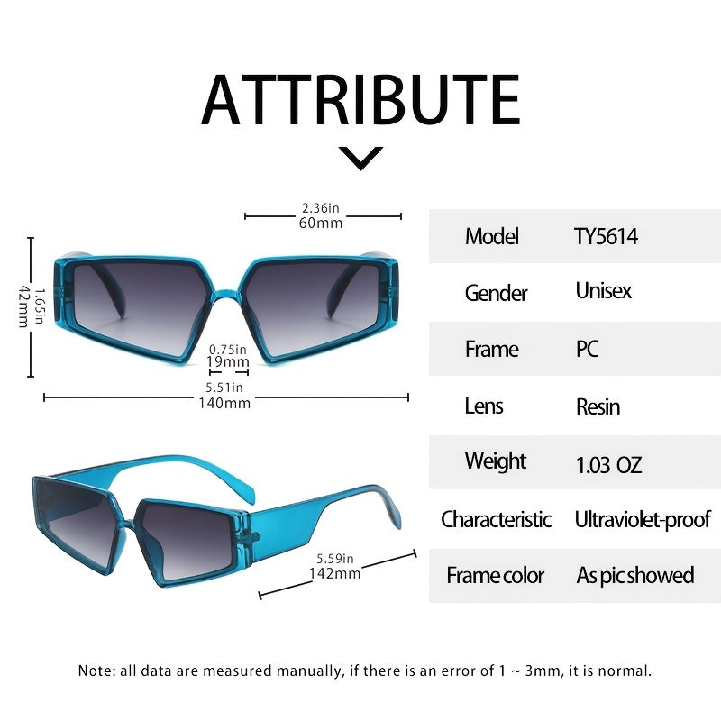 Y2K Irregular Sunglasses Oversized Thick Temple Shades Glasses UV400