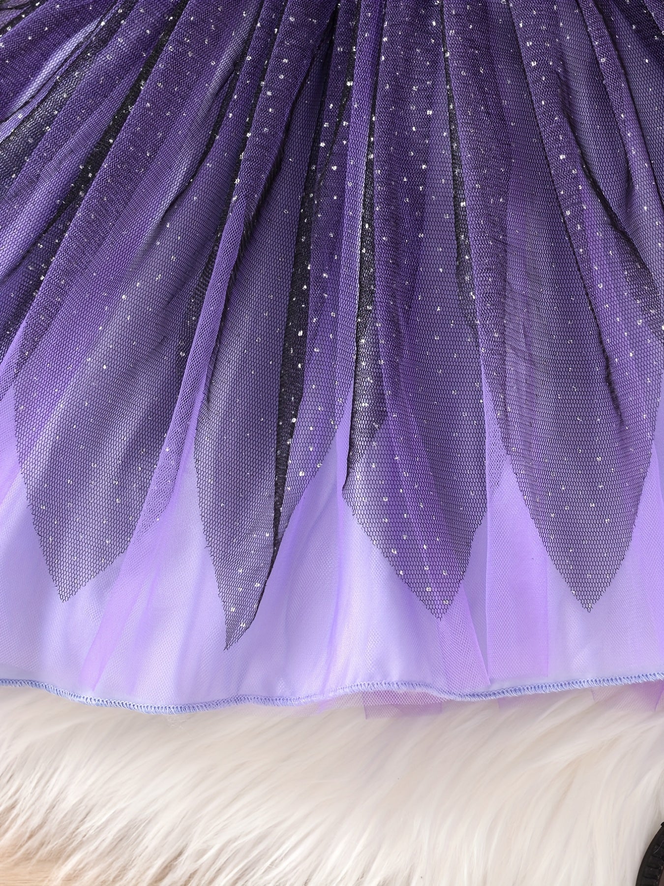 Baby Girls Spider Print Mesh Puffy Dress Halloween Party Long Sleeve