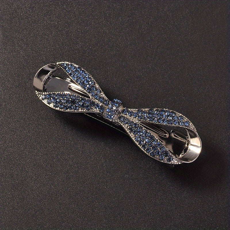 Rhinestone Bow Hair Clip French Barrette Ponytail Clip Hair Accessories