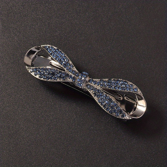 Rhinestone Bow Hair Clip French Barrette Ponytail Clip Hair Accessories
