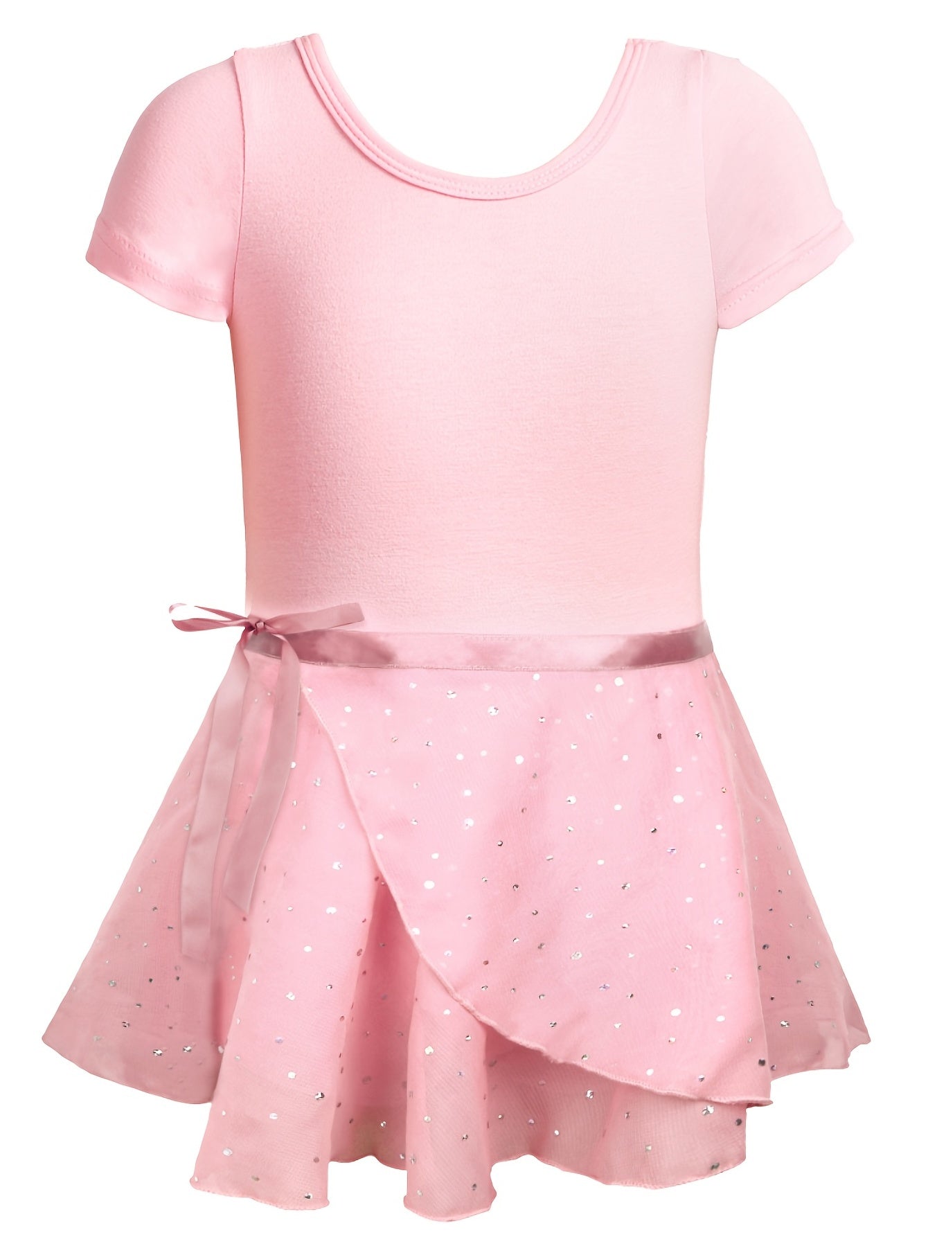 Girl's Ballet Leotards Sleeveless Dancing Suit With Sequin Exercise Skirt
