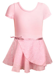 Girl's Ballet Leotards Sleeveless Dancing Suit With Sequin Exercise Skirt