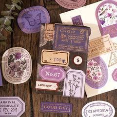 40 Bronzing Boxed Stickers, Light Retro Seal Stickers, Hand Writable