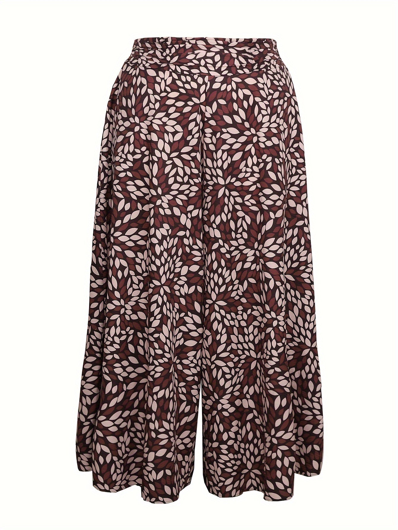  Boho Pants Women's Plus Allover Print High Rise Wide Leg Trousers
