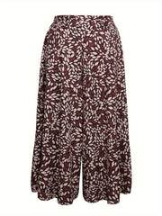  Boho Pants Women's Plus Allover Print High Rise Wide Leg Trousers