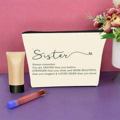 Braver Than You Think Makeup Bag for Sisters - Inspirational Gift