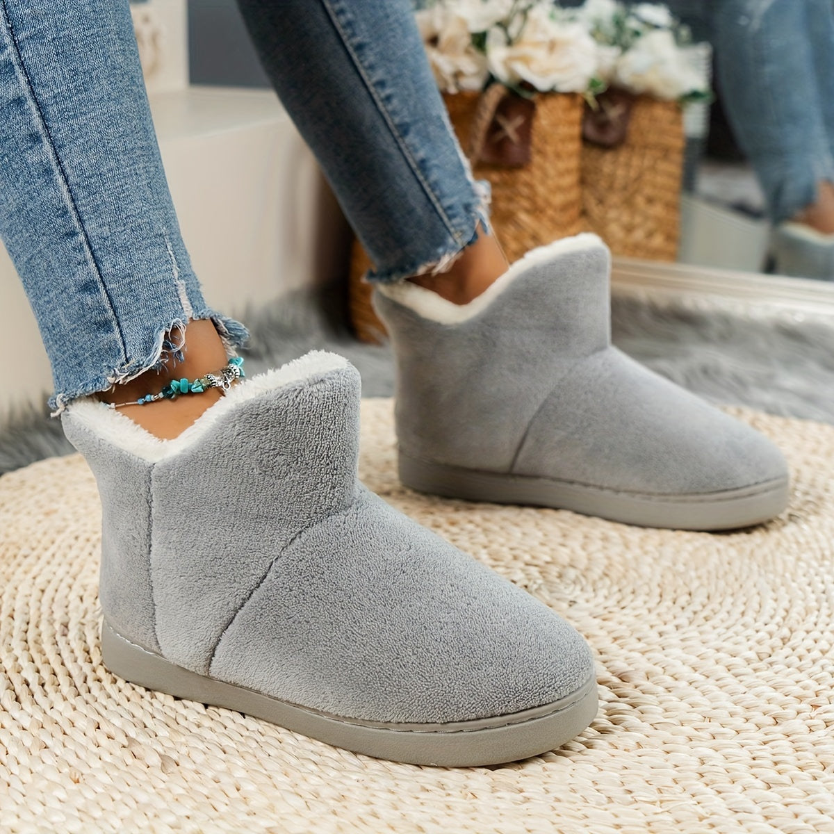 Warm Snow Boots Anti Slip Wear Resistant Outdoor Plus Velvet Comfortable