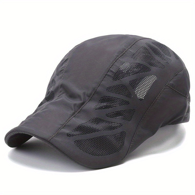 Men's Breathable Mesh Summer Hat Adjustable Newsboy Beret Cap