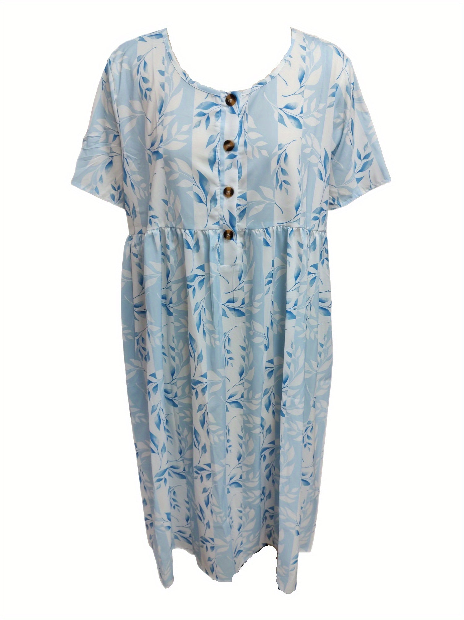  Colorblock Floral Button Up Midi Dress