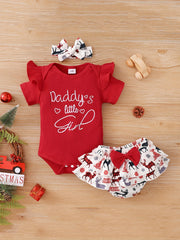 Cute 3-Piece Baby Girl Outfit: 'Mama's Girl' Onesie, Floral Shorts