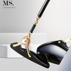 Cat Eye Sunglasses Gradient Lens Faux Pearl Decor UV400