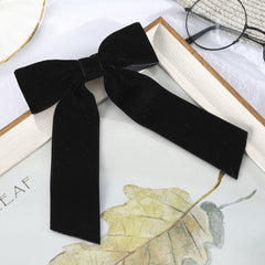 Velvet Ribbon Hair Clip Women's Fabric Solid Winter Hair Clip