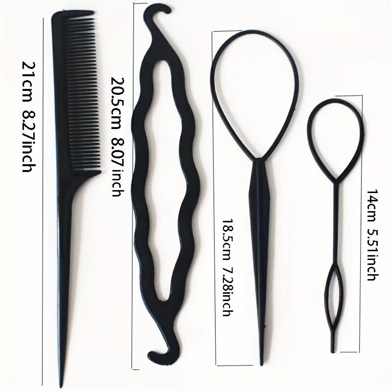 4pcs Hair Accessories Braiding Tools Bun Maker Twist Hair Clips