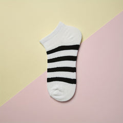 5 Pairs Striped Ankle Socks Soft & Lightweight Women's Stockings