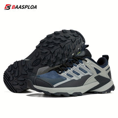 Baasploa Men's Hiking Shoes Comfy Non Slip Sneakers for Outdoor Activities