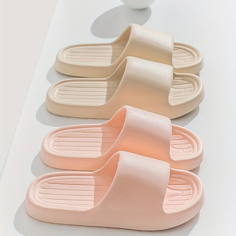 Women's Solid Slides Soft Sole Lightweight Shower Bathroom Shoes