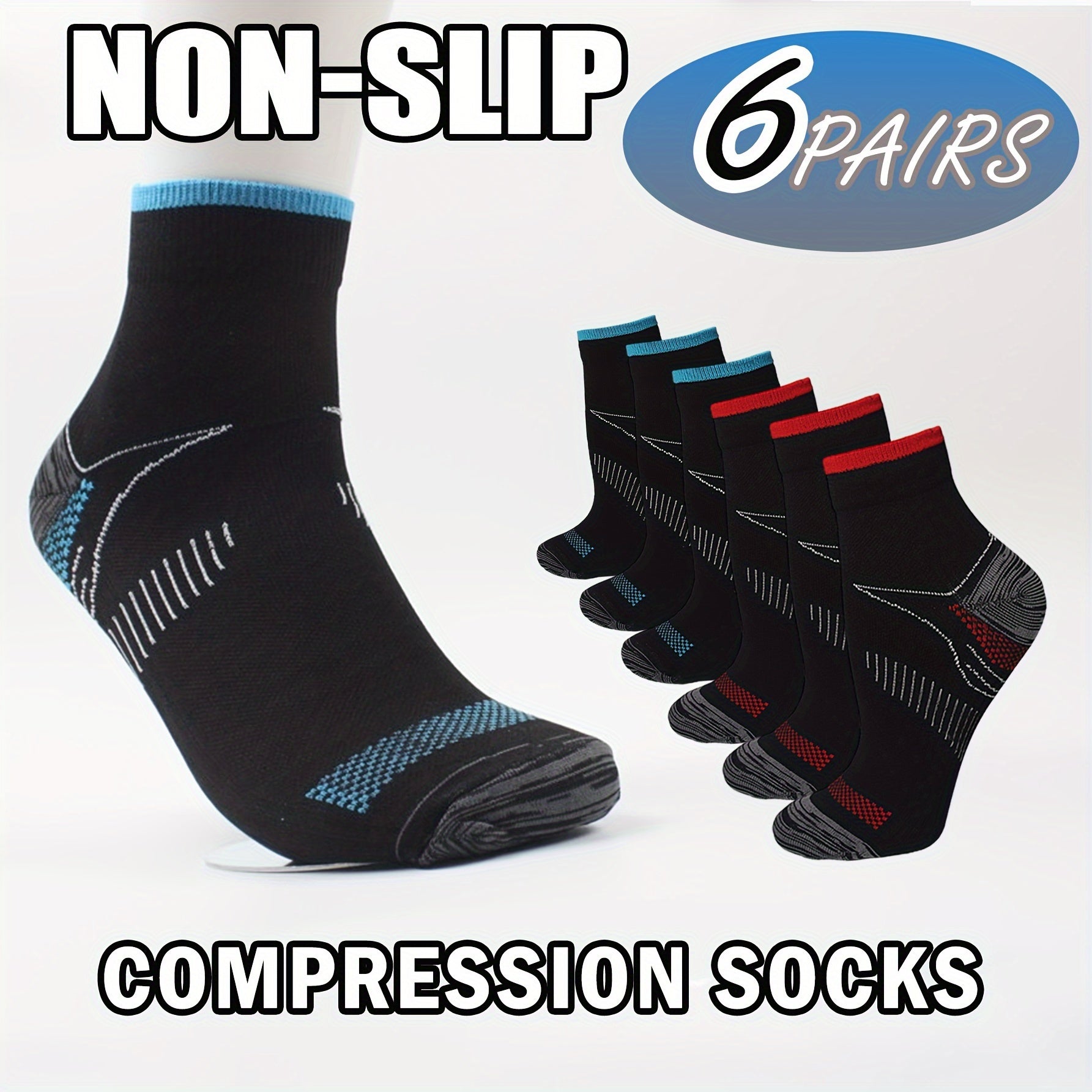 Men's Mid Crew Sport Compression Socks - Sweat Absorbing & Comfy for Basketball