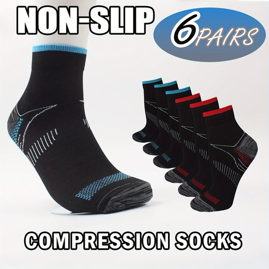 Men's Mid Crew Sport Compression Socks - Sweat Absorbing & Comfy for Basketball