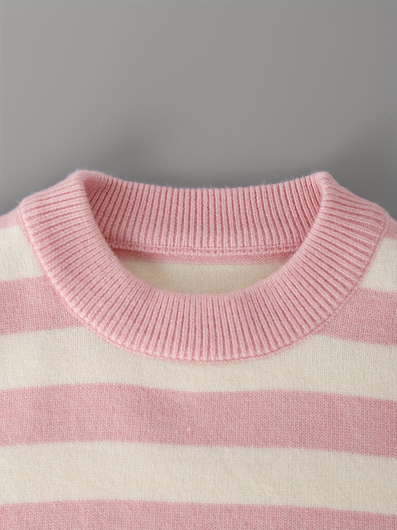 Girls' Stripe & Embroidered Knit Sweater Pullovers