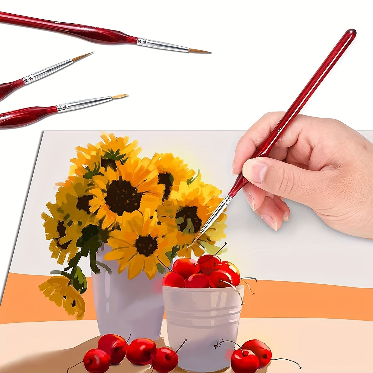 10pcs Fine Detail Paint Brushes Set for Acrylic Watercolor Nail Scale Model