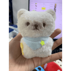 Cartoon Siamese Cat Plush Toy Keychain Soft Stuffed Animal with Expressive Eyes