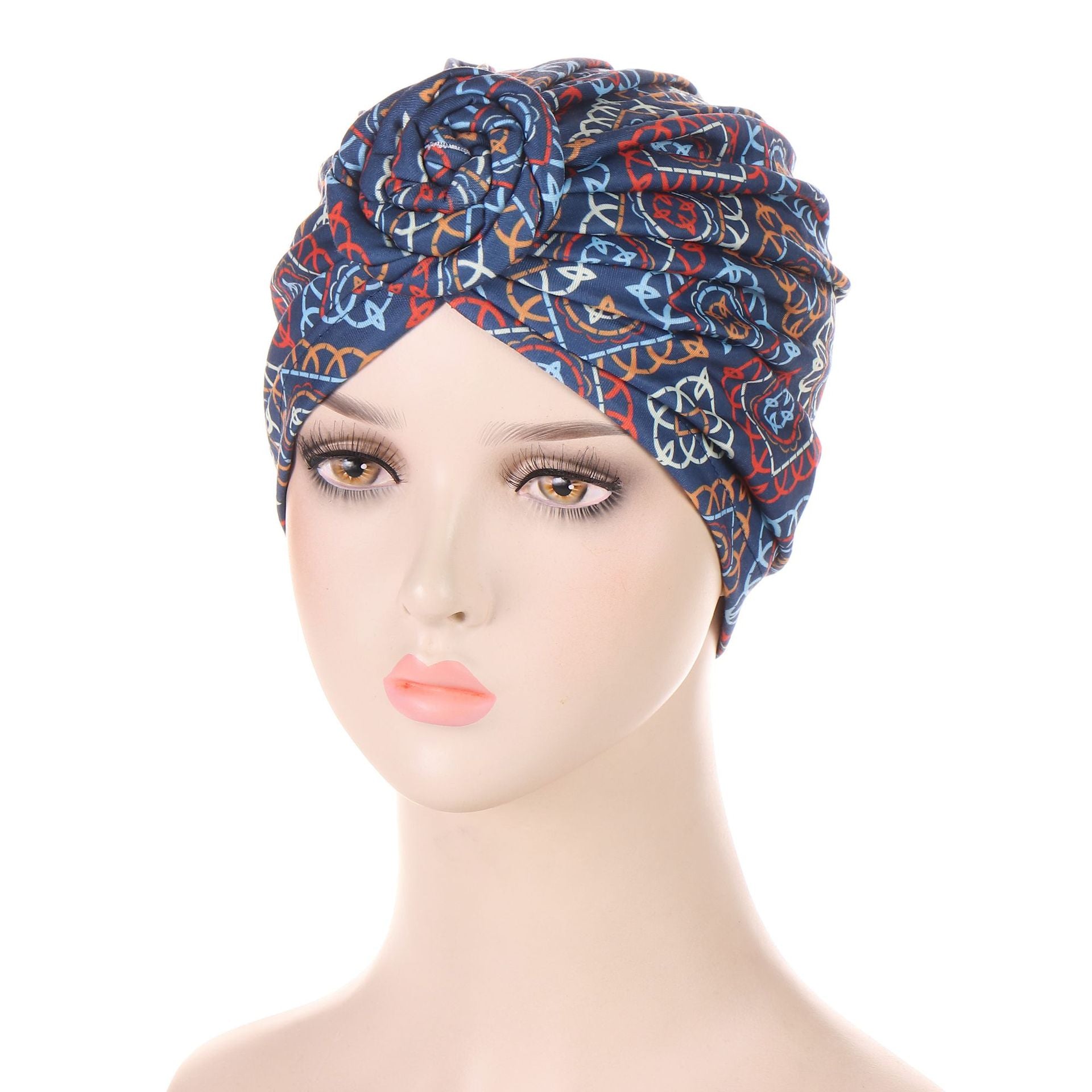 Multicolor Snail Print Turban Hat for Women