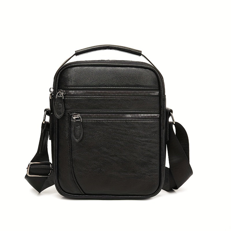 Men's Leather Crossbody Bag Shoulder Bag Multifunction Messenger