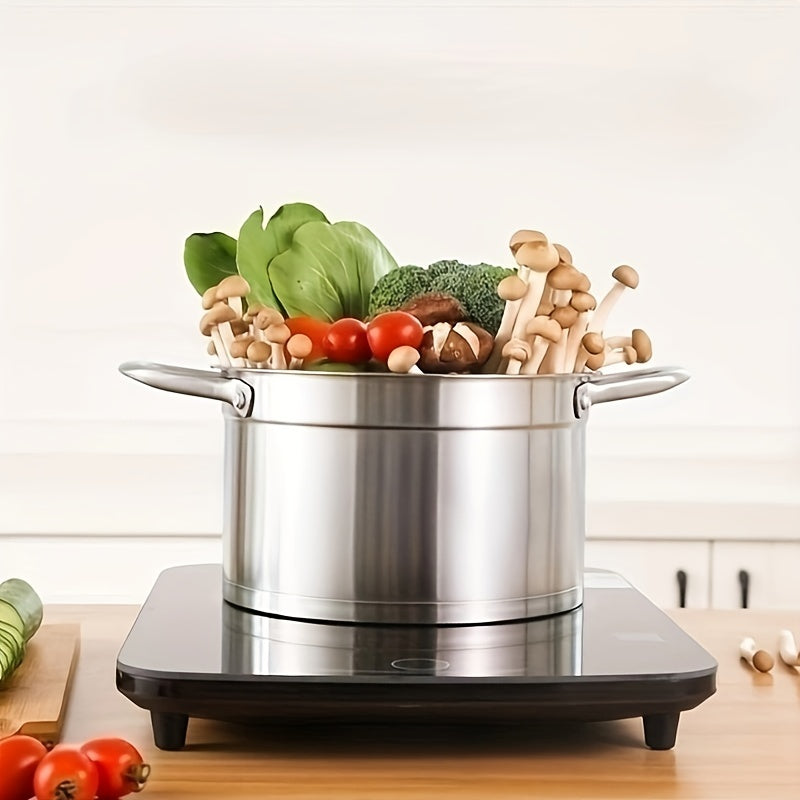 8.66'' Stainless Steel Saucepan 5L With Glass Cover