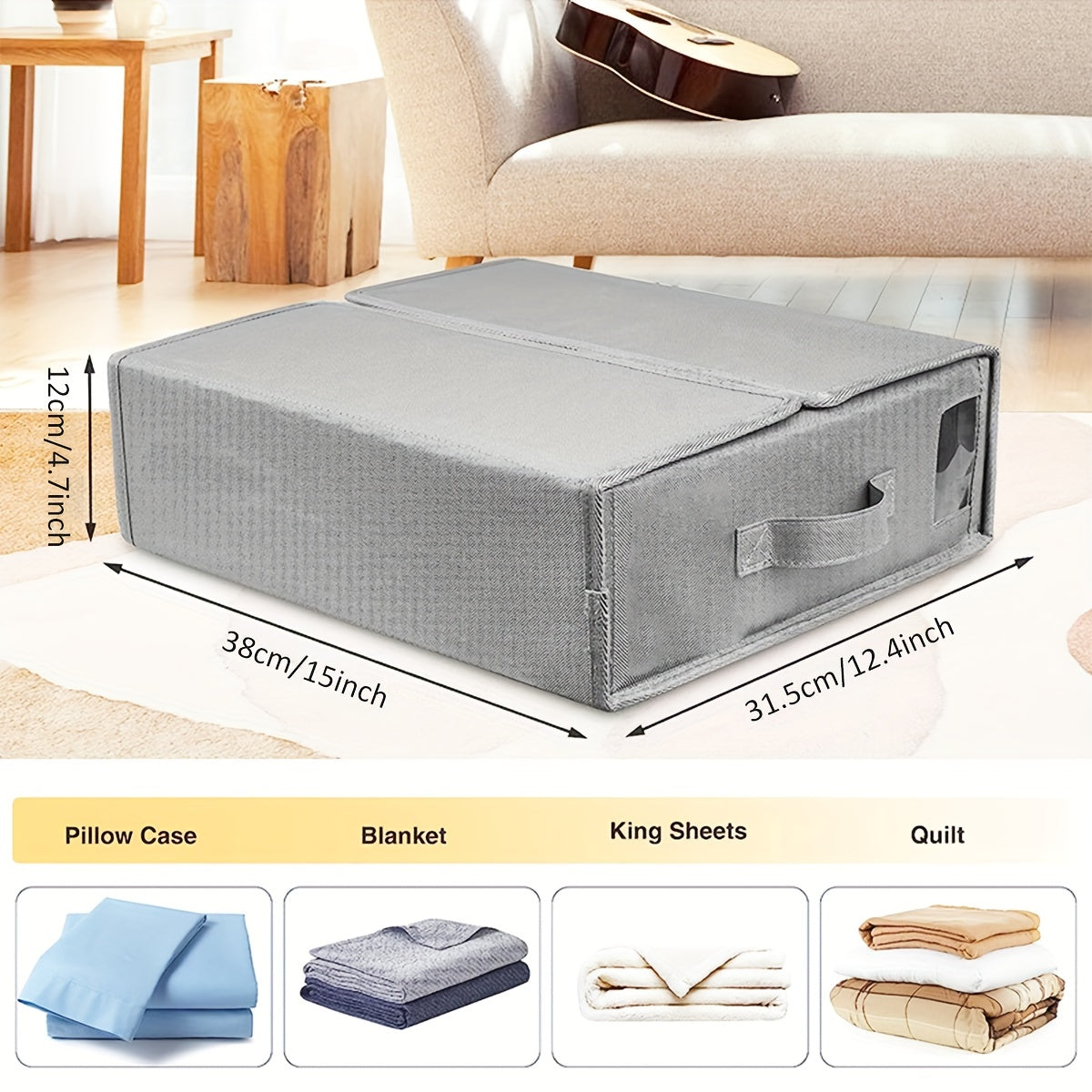 Collapsible Bed Sheet Organizer Large Capacity Storage Box