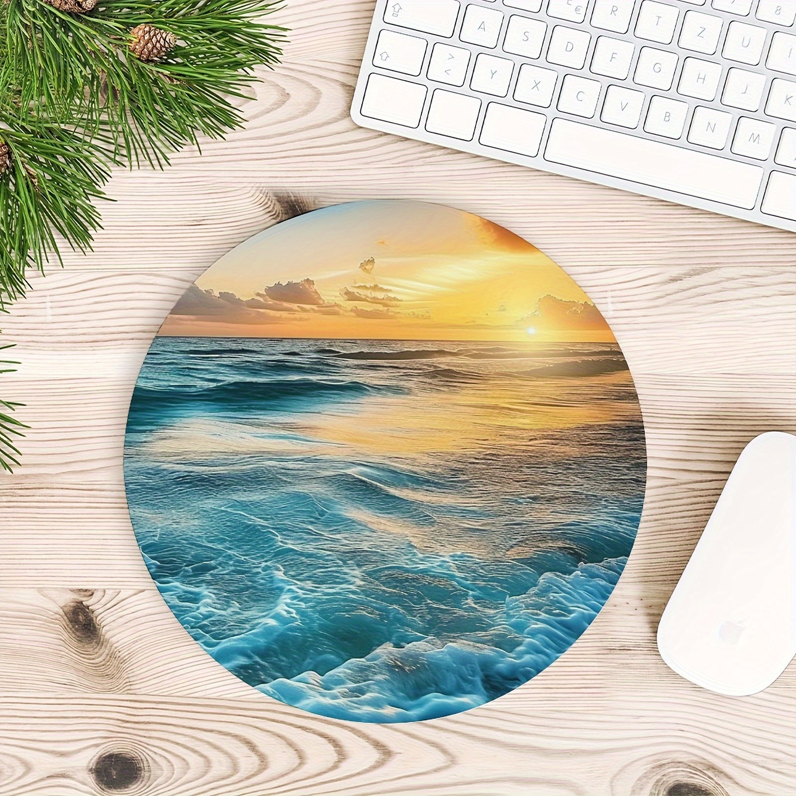 Beach Mouse Pad Wrist Rest for Computer Desk Home Office Non-slip