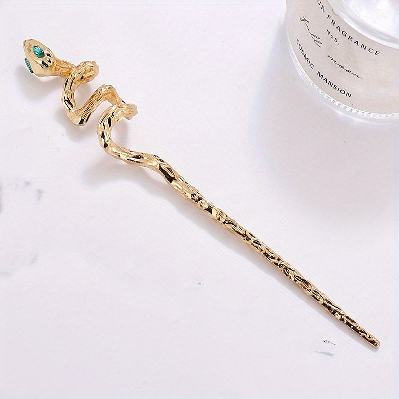 Snake Shaped Hair Stick Alloy Hair Stick Punk Hair Pin Women Girls Hair Pin