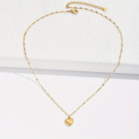 Heart Pendant Necklace for Women Girls 14K Plated