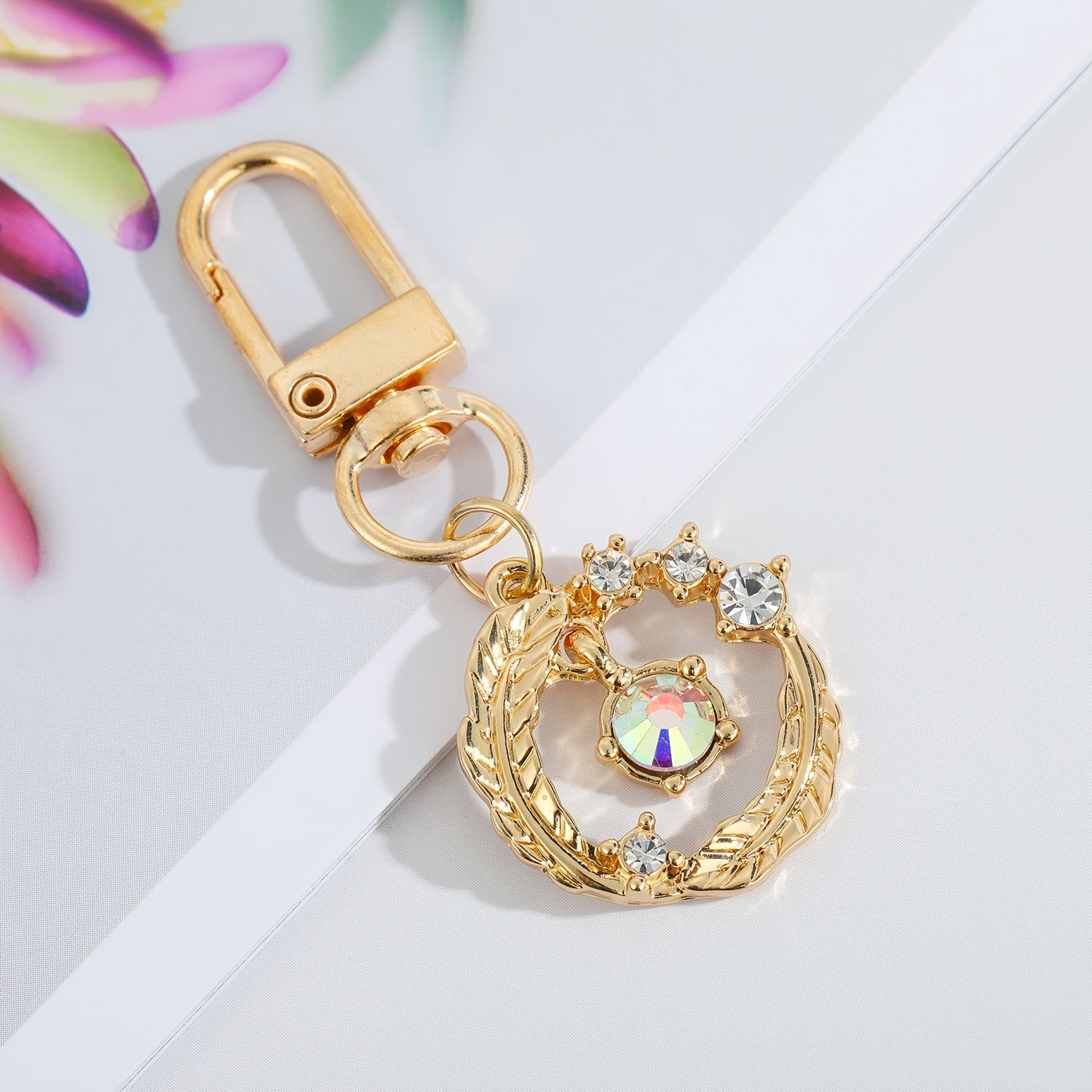 Bling Heart Eye Evil Eye Keychain Key Ring for Bag Car Earphone Case