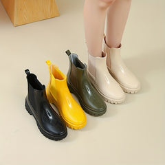 Women's Waterproof Non-slip Rain Boots Rubber Medium Top Rain Boots