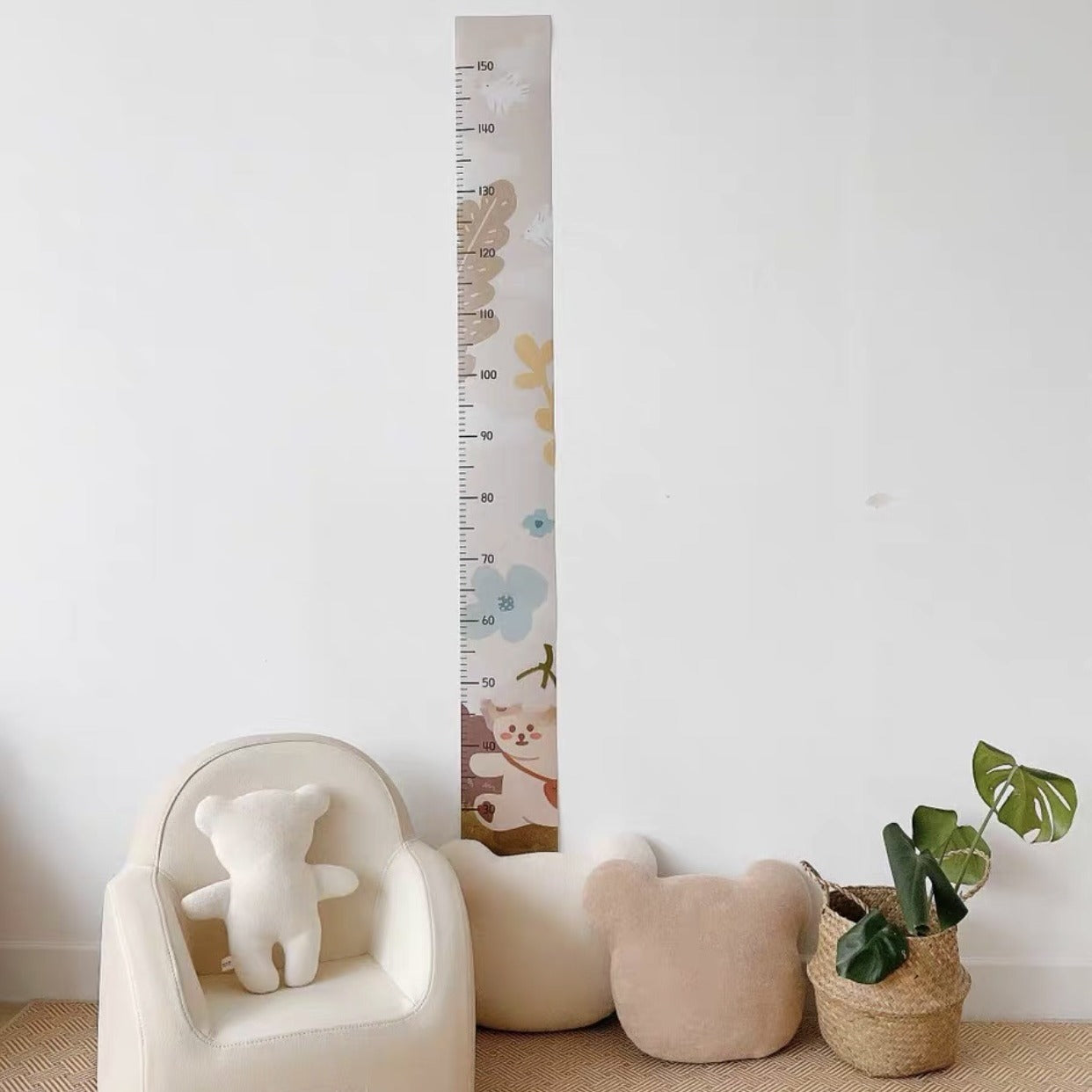 Cartoon Bear Height Measurement Stick for Kids' Room Decor