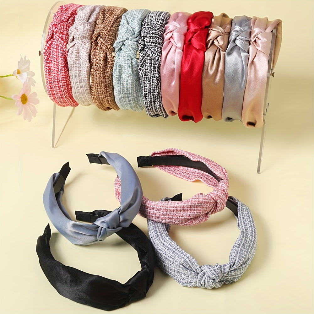 Plaid Pattern Hair Band Solid Headband Women Girls Hair Accessories