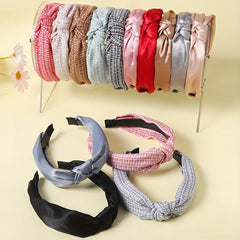 Plaid Pattern Hair Band Solid Headband Women Girls Hair Accessories