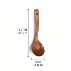 Teak Wooden Spoon Set for Porridge Rice Soup Seasoning Durable Kitchen Utensils