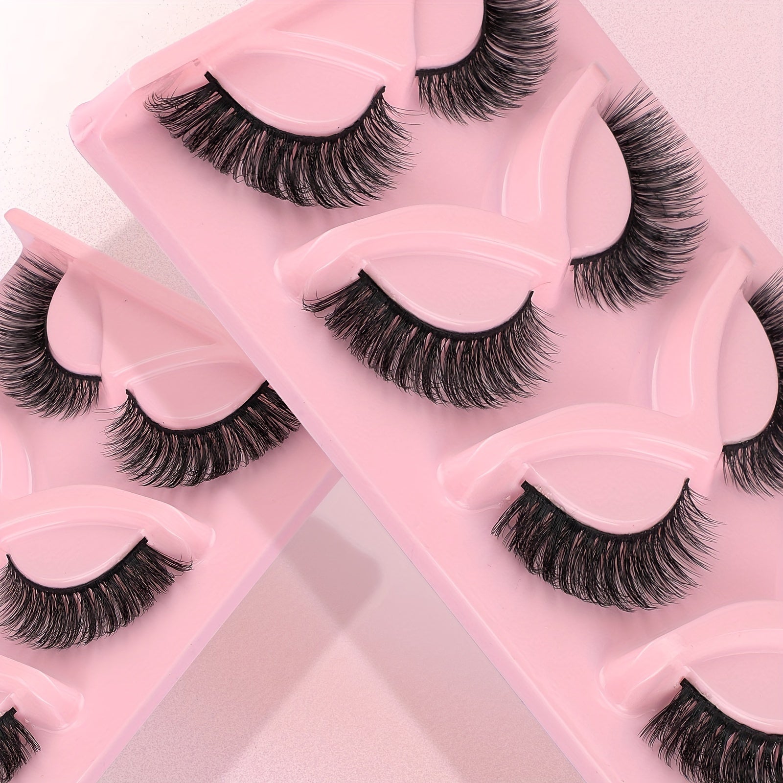 Fluffy Cat Eye False Eyelashes Natural Look Wispy Curl Strip Lashes