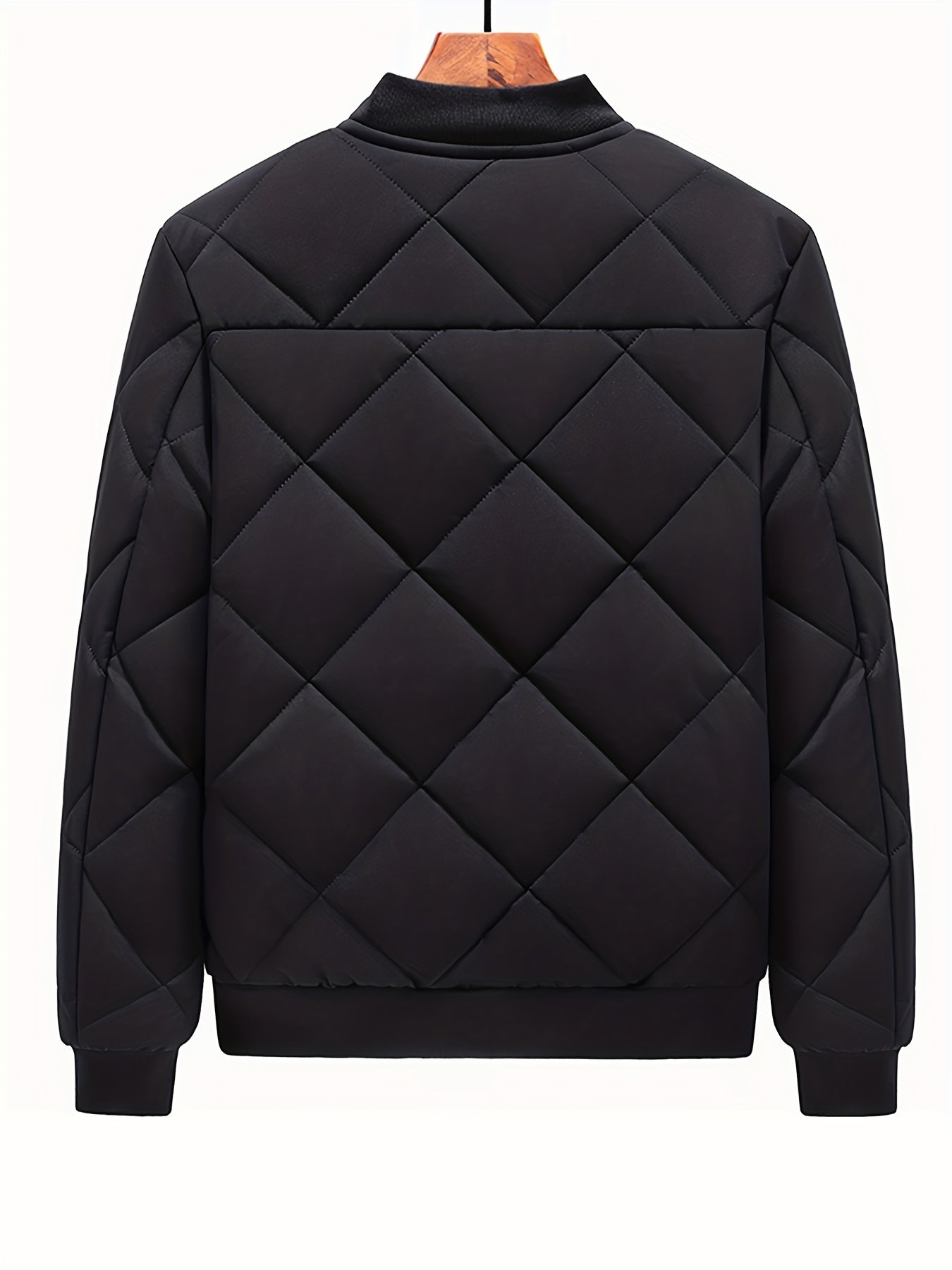 Men's Warm Fleece Baseball Collar Zip Up Jacket Coat