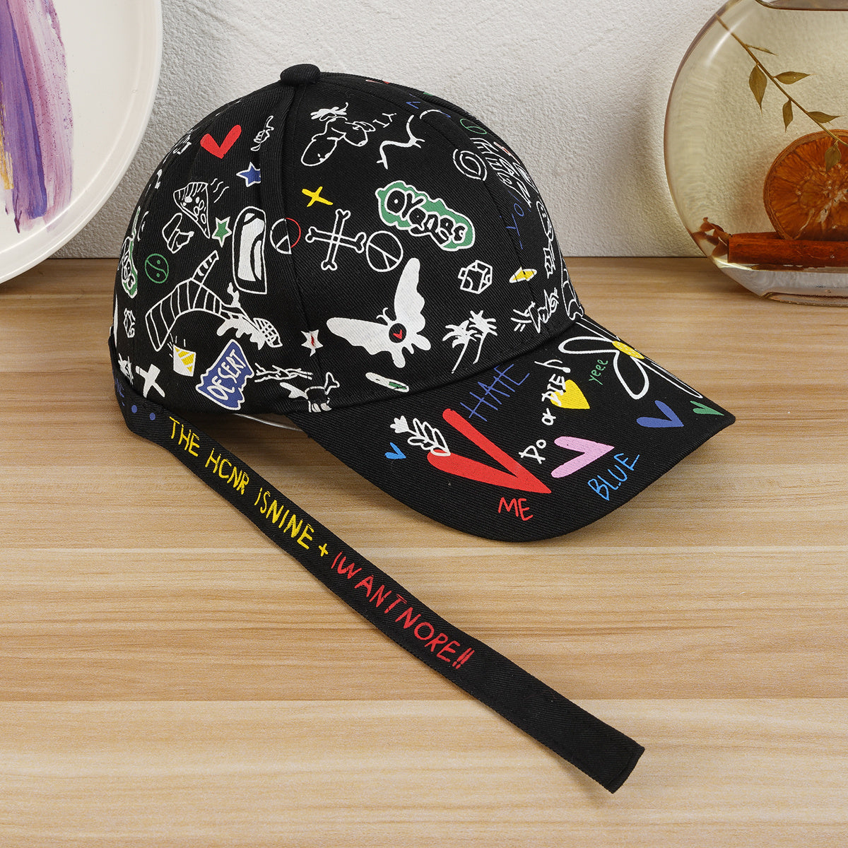 Graffiti Baseball Cap Sunshade Casual Sports Cap Unisex Hiphop Streetwear Hat