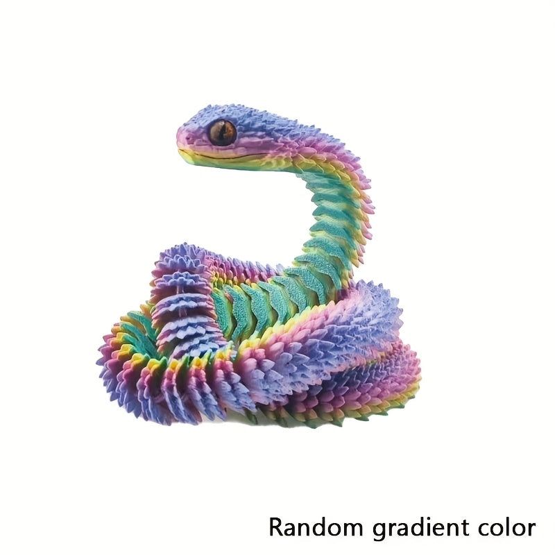 3D Printed Gradient Snake Toy with Movable Joints - ADHD Aid