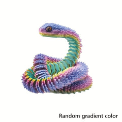 3D Printed Gradient Snake Toy with Movable Joints - ADHD Aid