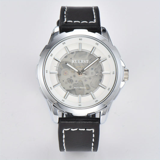 KUERST Teenager's Watch Men's Automatic Mechanical Watch Classic Hollow Luminous