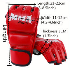 MMA Boxing Gloves Half Finger Training Mitts Halloween