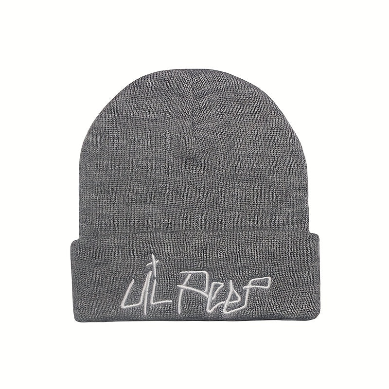 Warm Letter Embroidery Knitted Hat Pullover Beanie