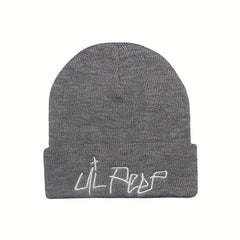 Warm Letter Embroidery Knitted Hat Pullover Beanie